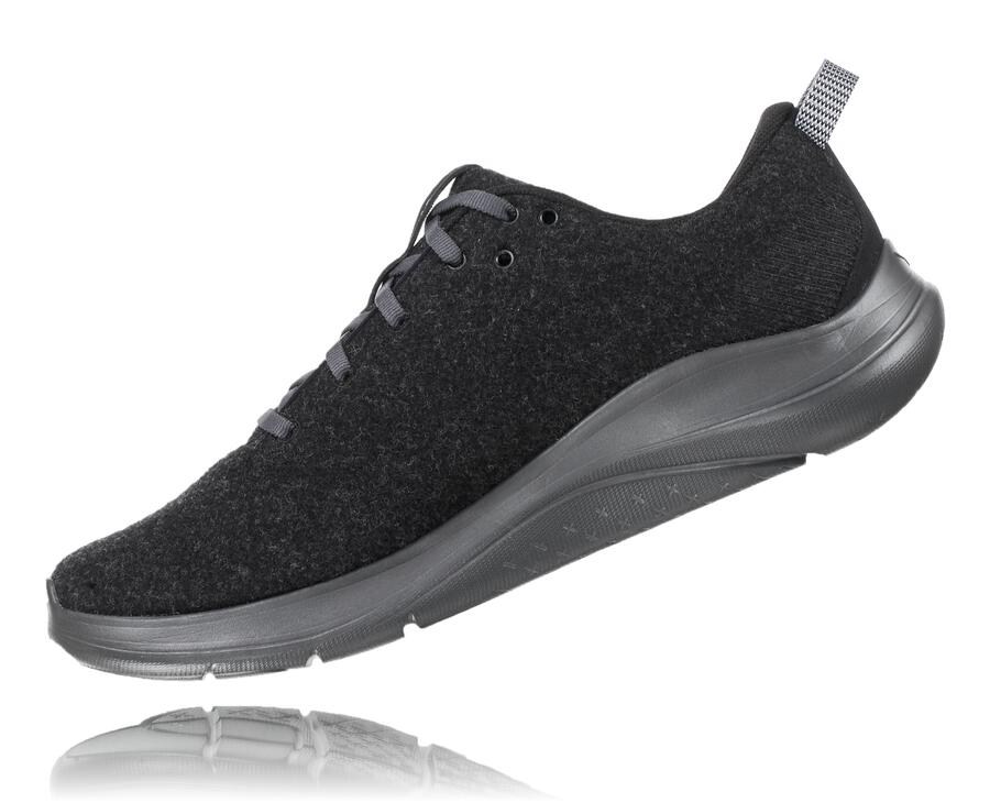 Tenis Hoka One One Hombre Negros - Hupana Flow Wool - EGFA35681